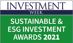 Logo of award for 'Investment Week Sustainable & ESG Investment Awards 2021 (Finalists)'